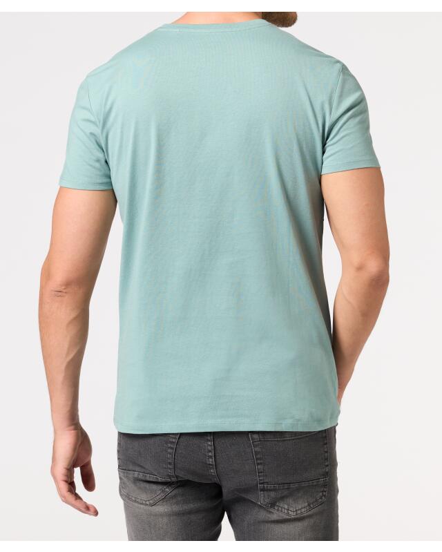 T-shirt à imprimé devant homme, bleu pétrole (KiK T-Shirt mit Frontprint (petrol)) — KiK, produit allemand authentique au Maroc