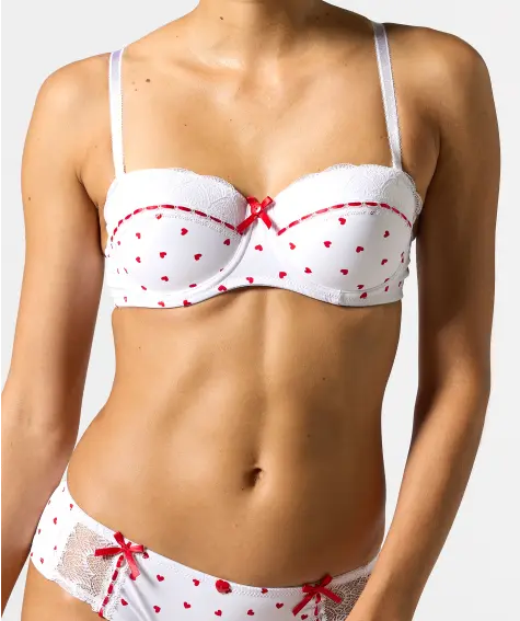 Balconette-BH mit Herzmuster