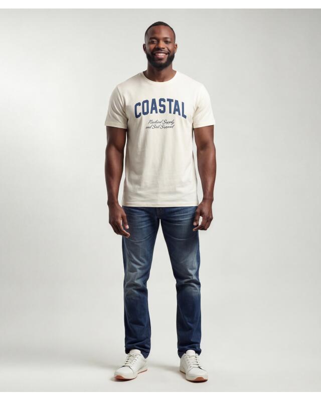 T-shirt à imprimé tendance homme, blanc cassé (KiK T-Shirt mit stylischem Print (offwhite)) — KiK, produit allemand authentique au Maroc