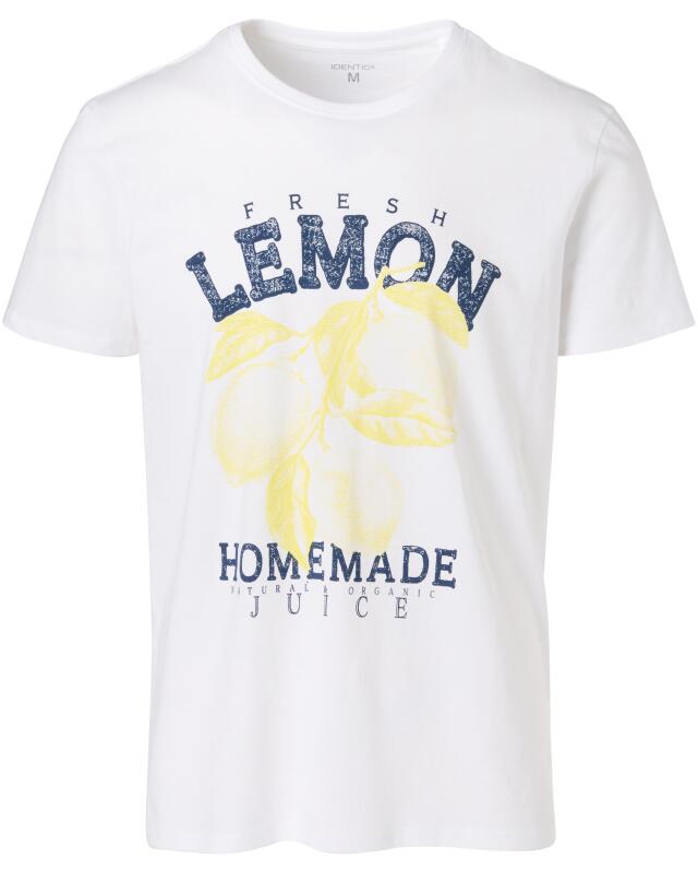 T-shirt à motif citron homme, blanc (KiK T-Shirt mit Zitronenmotiv (weiß)) — KiK, produit allemand authentique au Maroc