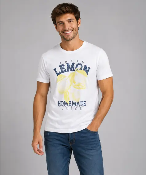 T-Shirt mit Zitronenmotiv