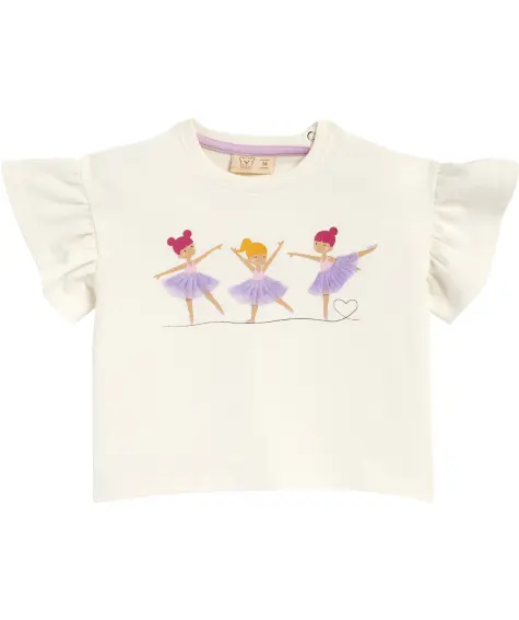 T-Shirt mit Tüllapplikationen