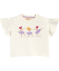 T-Shirt mit Tüllapplikationen offwhite