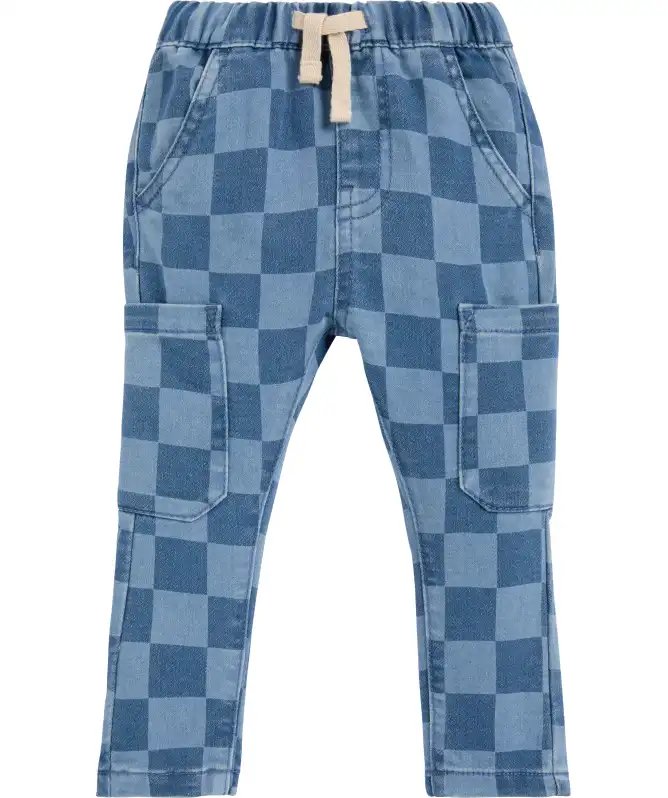 Jeansy z wzorem w kratkę