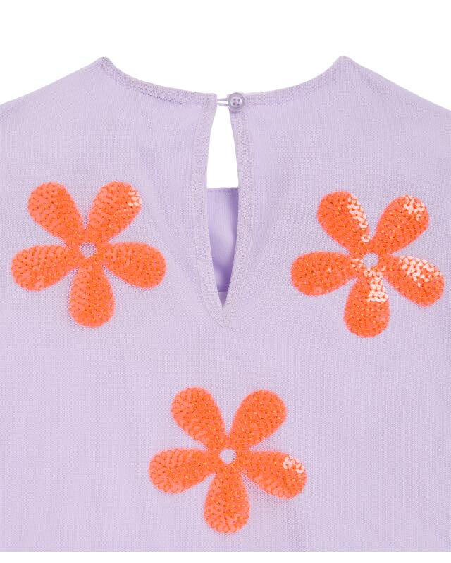 Robe en mesh à fleurs fille, lilas (KiK Mesh-Kleid mit Blumen (flieder)) — KiK, produit allemand authentique au Maroc
