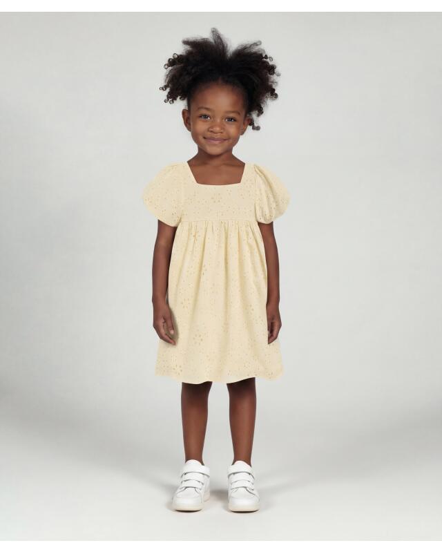 Dress with broderie anglaise for girls, cream (KiK Kleid mit Lochstickerei (creme)) — KiK, authentic German product in Morocco