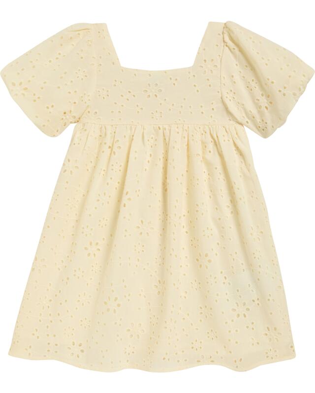 Dress with broderie anglaise for girls, cream (KiK Kleid mit Lochstickerei (creme)) — KiK, authentic German product in Morocco