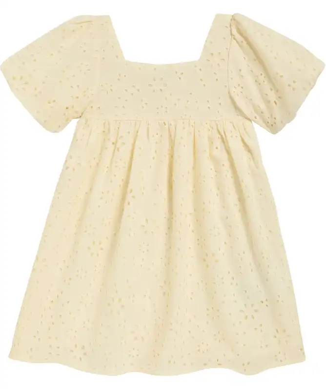 Kinder jurk met oogjesborduursel