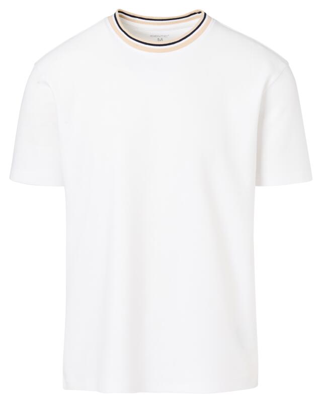 T-shirt à bords côtelés homme, blanc (KiK T-Shirt mit Rippbündchen (weiß)) — KiK, produit allemand authentique au Maroc