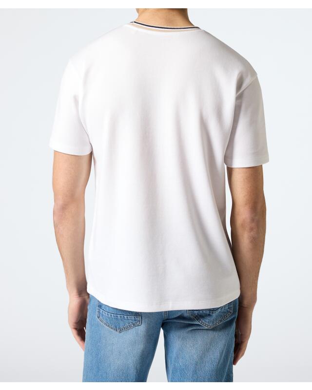 T-shirt à bords côtelés homme, blanc (KiK T-Shirt mit Rippbündchen (weiß)) — KiK, produit allemand authentique au Maroc