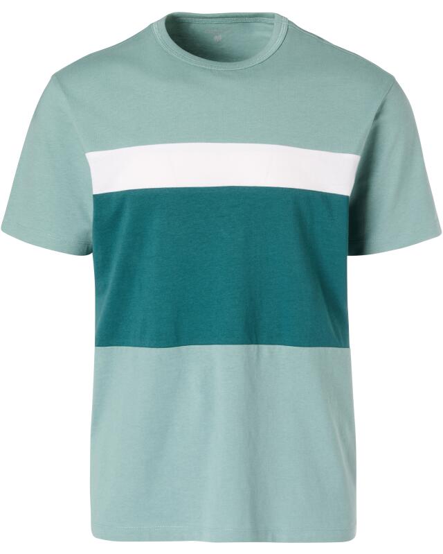 T-shirt with contrast panels for men, petrol (KiK T-Shirt mit Kontrasteinsätzen (petrol)) — KiK, authentic German product in Morocco