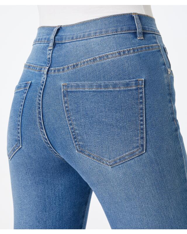 Jean taille haute femme, bleu jean (KiK Jeans High-waist (jeansblau)) — KiK, produit allemand authentique au Maroc