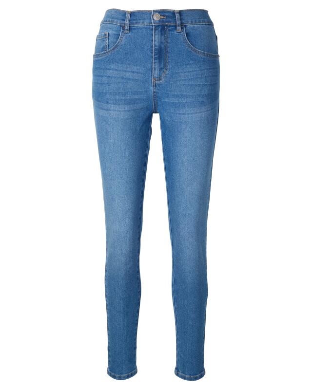 Jean taille haute femme, bleu jean (KiK Jeans High-waist (jeansblau)) — KiK, produit allemand authentique au Maroc