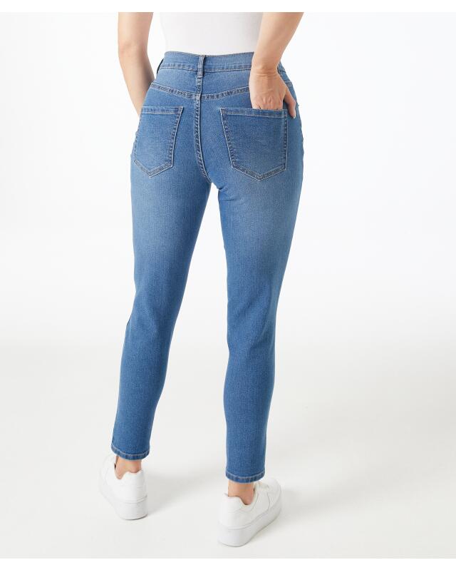 Jean taille haute femme, bleu jean (KiK Jeans High-waist (jeansblau)) — KiK, produit allemand authentique au Maroc