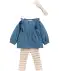 Stirnband + Bluse + Leggings jeansblau hell