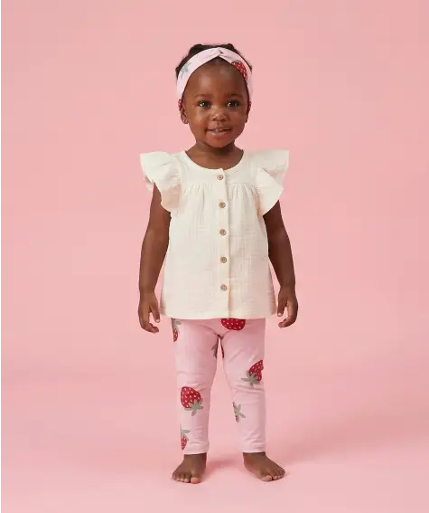 Stirnband + Musselintop + Leggings