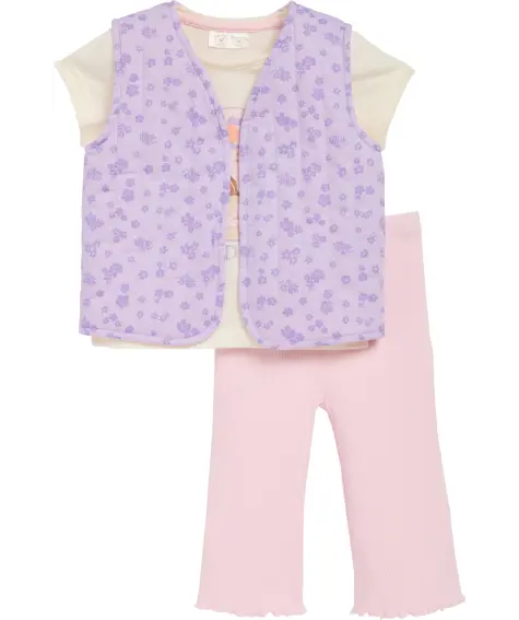 Tričko + prošívaná vesta + kalhoty