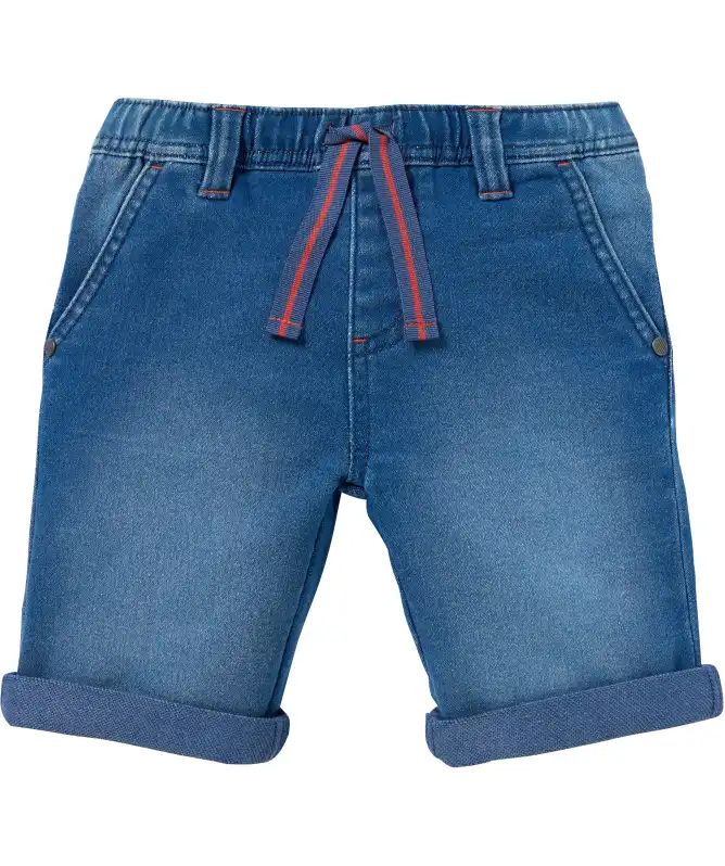 Jeans-Shorts mit elastischem Bund