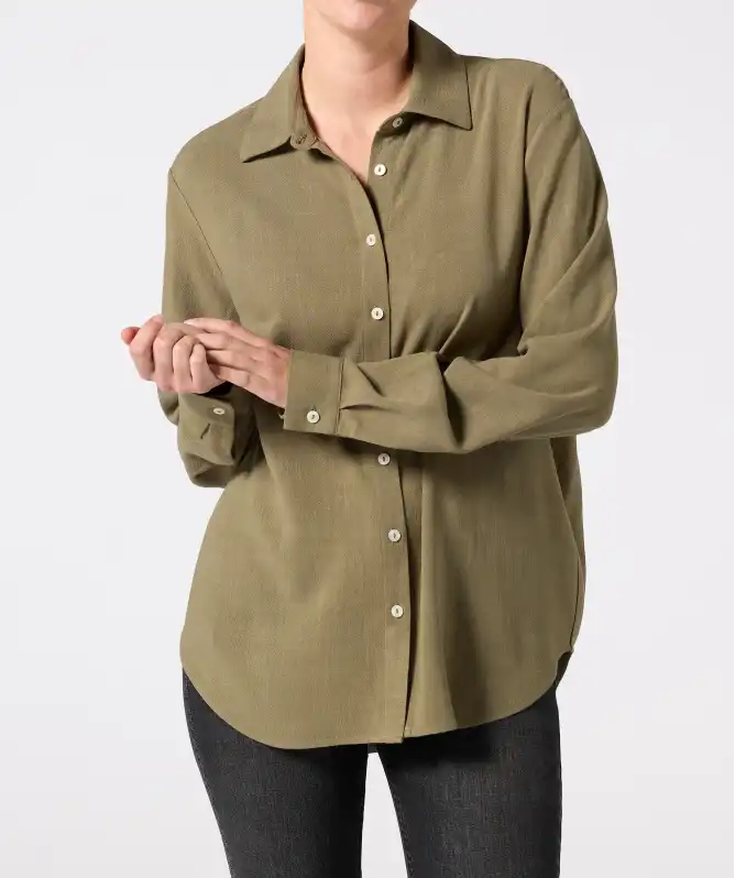 Bluse mit Leinenanteil