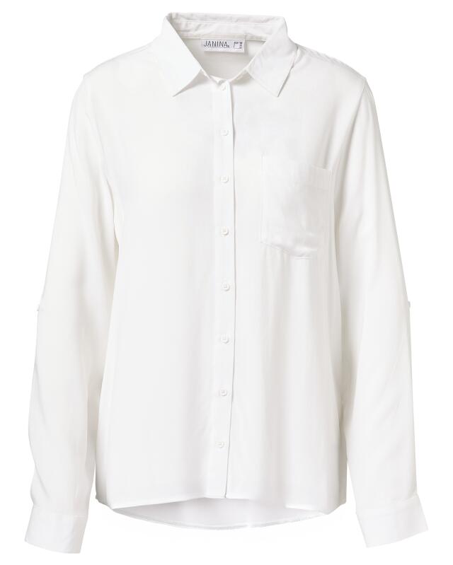 Long-sleeve blouse for women, white (KiK Weiße Langarmbluse (weiß)) — KiK, authentic German product in Morocco