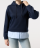 Sweatshirt mit Bluseneinsatz dunkelblau