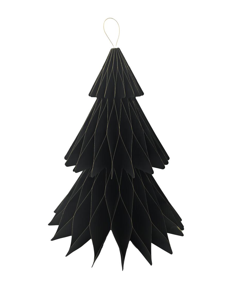 Deko-Papiertanne Weihnachten schwarz