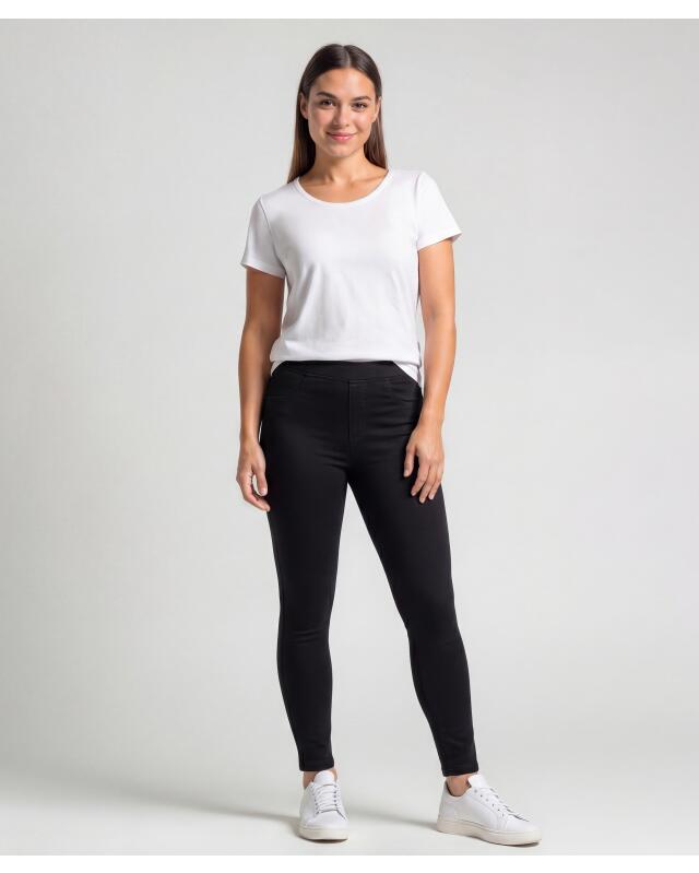 Basic jeggings for women, deep black denim — KiK, authentic German product in Morocco
