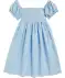 Kinder zomerjurk geruit lichtblauw geruit