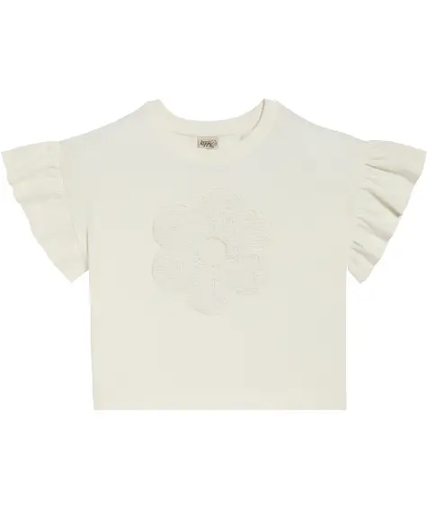 T-Shirt mit Blumen-Aufnäher