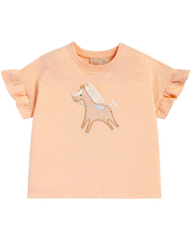 T-shirt à motif petit cheval bébé fille, abricot (KiK T-Shirt Pferdchen (apricot)) — KiK, produit allemand authentique au Maroc