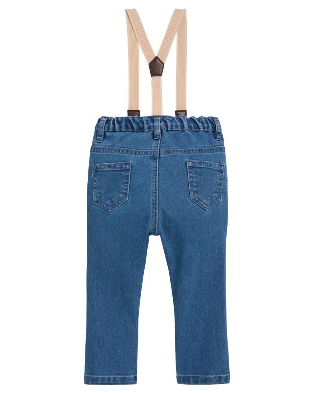 Jeans with braces for baby boys, denim blue (KiK Jeans mit Hosenträgern (jeansblau)) — KiK, authentic German product in Morocco