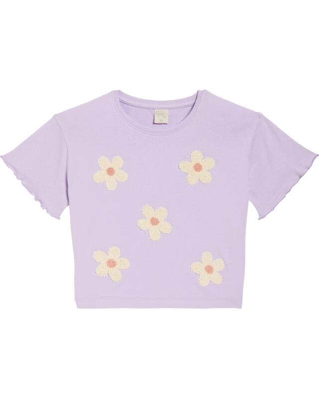 T-shirt à fleurs fille, lilas (KiK T-Shirt mit Blumen (flieder)) — KiK, produit allemand authentique au Maroc