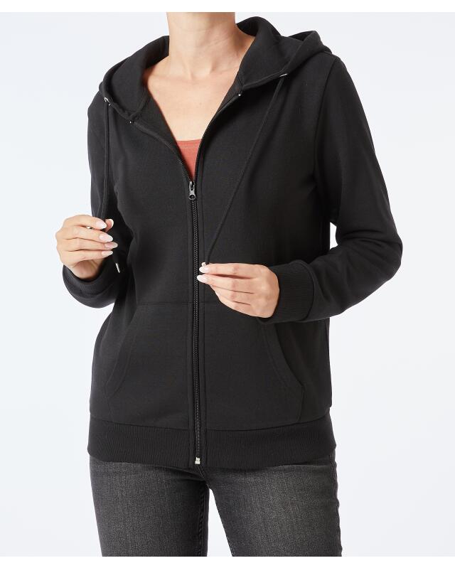 Veste sweat zippée femme, noir (KiK Schwarze Sweatjacke (schwarz)) — KiK, produit allemand authentique au Maroc