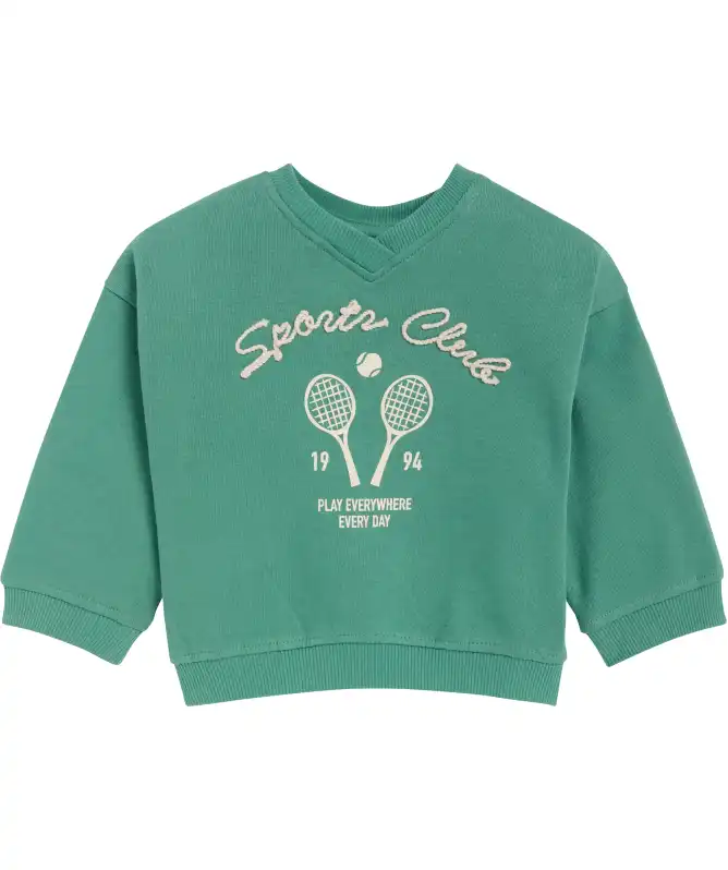 Baby sweater met koordversiering