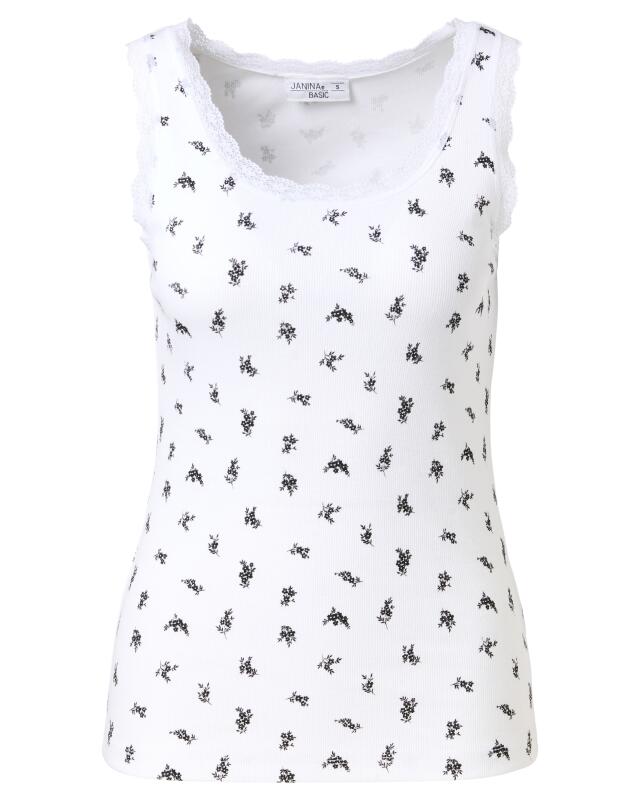 توب بدون أكمام بنقشة زهور للنساء، أبيض (KiK Tanktop mit Blumen (weiß)) — KiK, منتج ألماني أصلي في المغرب
