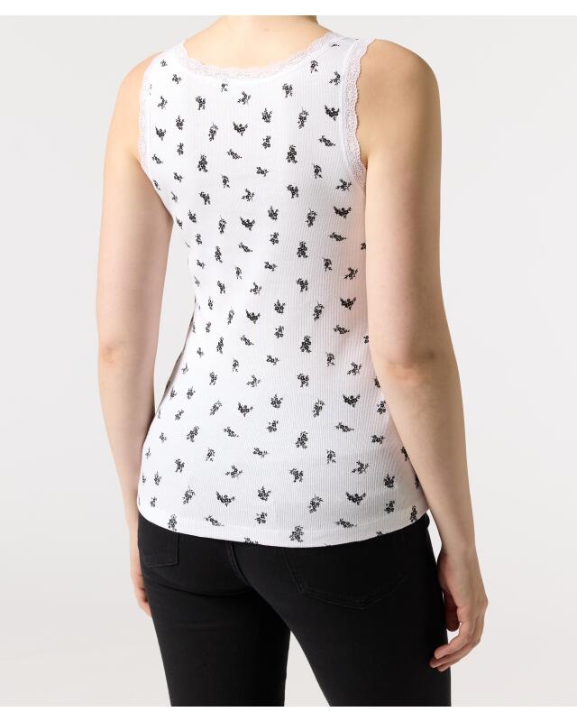 توب بدون أكمام بنقشة زهور للنساء، أبيض (KiK Tanktop mit Blumen (weiß)) — KiK, منتج ألماني أصلي في المغرب
