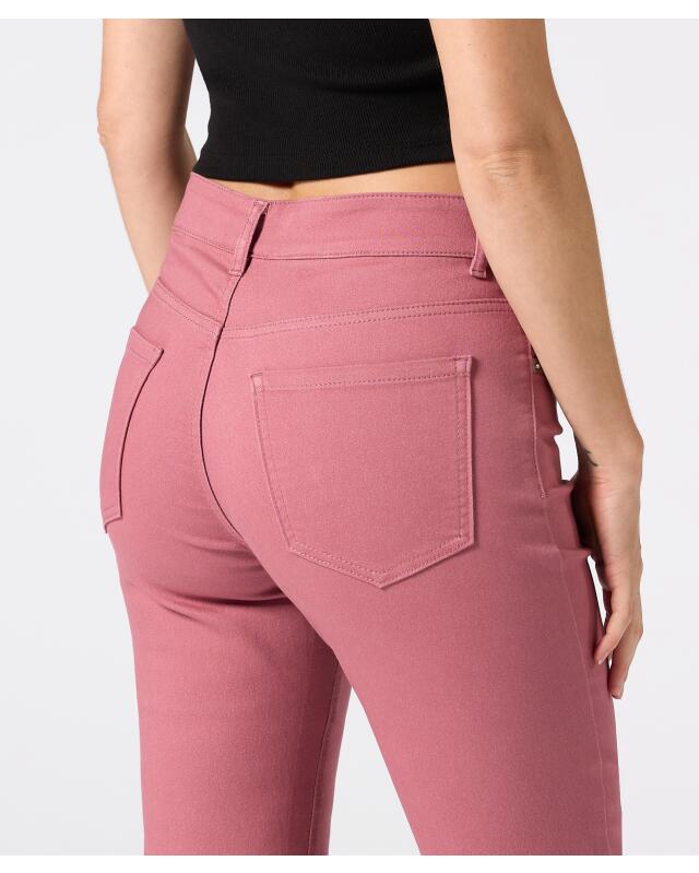 Pantalon en twill taille haute femme, rose foncé (KiK Twillhose mit hoher Leibhöhe (dunkelrosa)) — KiK, produit allemand authentique au Maroc