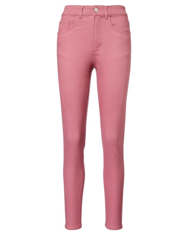 Pantalon en twill taille haute femme, rose foncé (KiK Twillhose mit hoher Leibhöhe (dunkelrosa)) — KiK, produit allemand authentique au Maroc