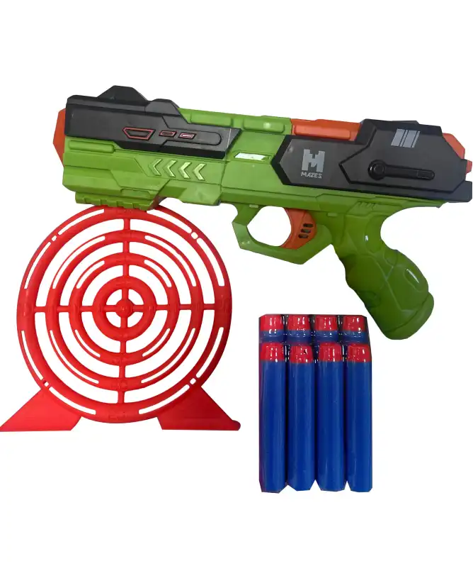 Spielzeugpistole mit Schaumstoffpfeilen