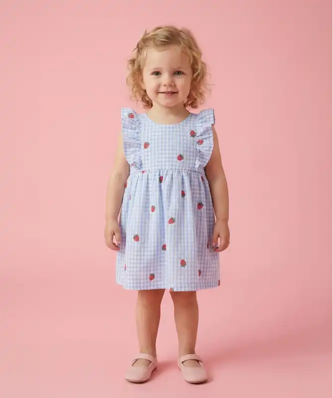 Baby jurk met aardbeien print