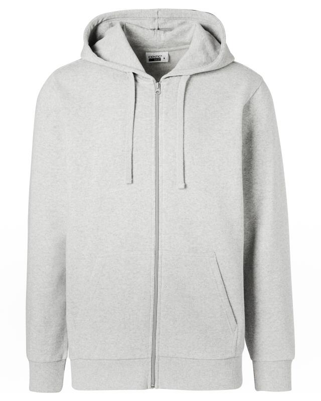 Basic zip-up sweat jacket for men, grey marl (KiK Basic Sweatjacke (grau melange)) — KiK, authentic German product in Morocco