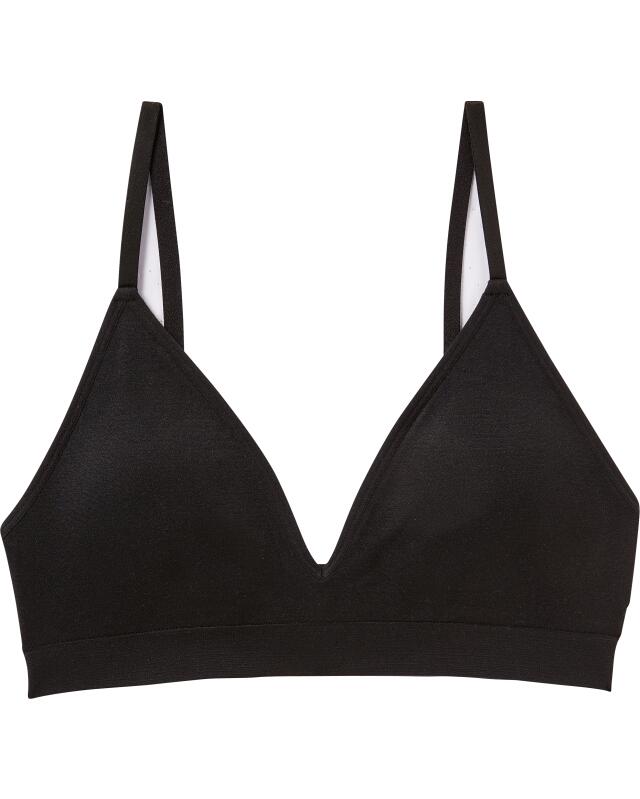 Brassière à col en V femme, noir (KiK Bustier mit V-Ausschnitt (schwarz)) — KiK, produit allemand authentique au Maroc