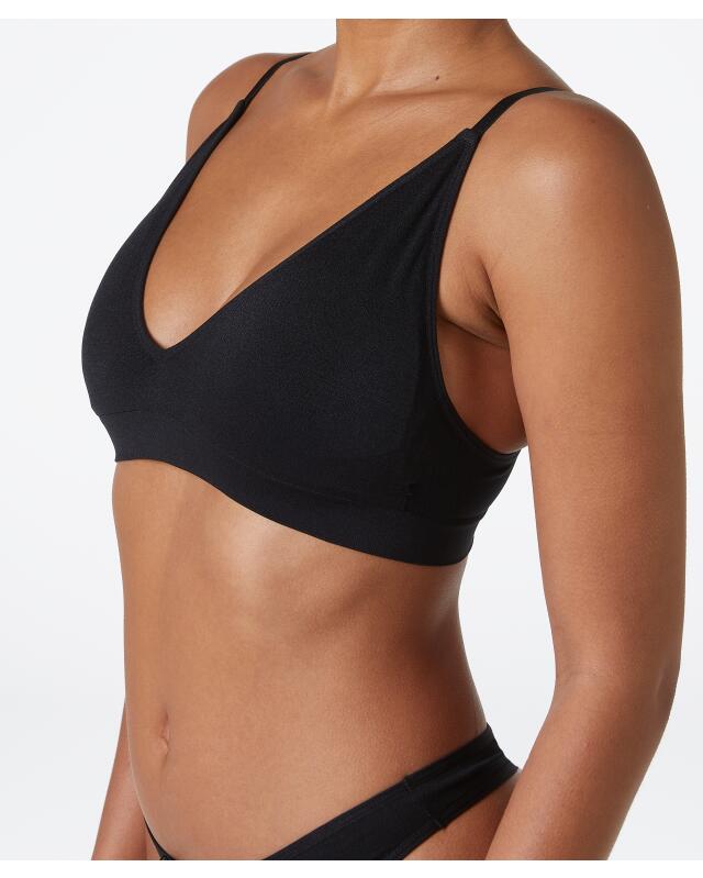 Brassière à col en V femme, noir — KiK, produit allemand authentique au Maroc