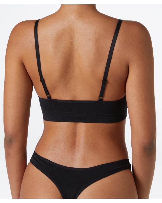 Brassière à col en V femme, noir (KiK Bustier mit V-Ausschnitt (schwarz)) — KiK, produit allemand authentique au Maroc