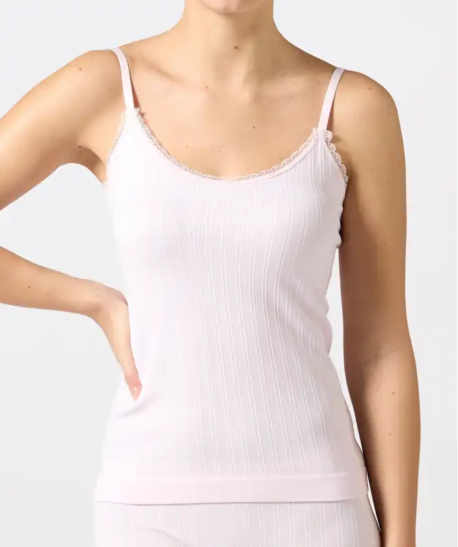 Špagetový top s krajkou