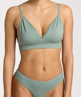 Bustier met kant en geribbelde stof