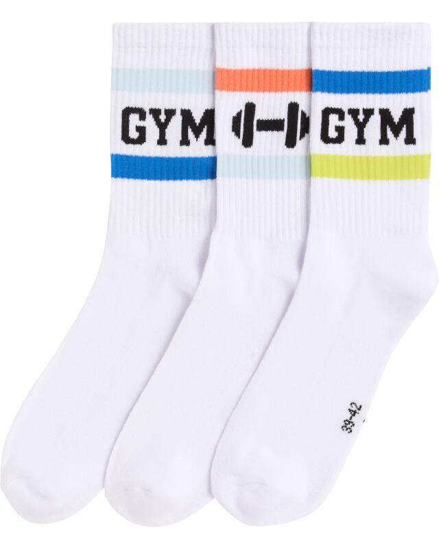 Chaussettes de tennis homme, blanc/vert — KiK, produit allemand authentique au Maroc