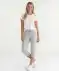 Capri casual broek licht grijs gemeleerd