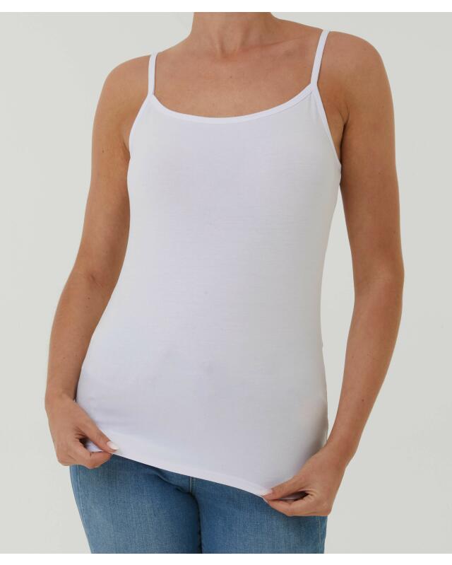 Undershirt with thin straps for women, white — KiK, authentic German product in Morocco