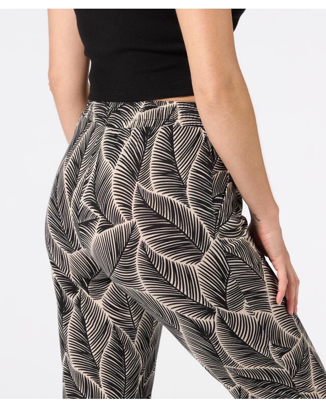 Printed casual trousers for women, cream printed (KiK Bedruckte Freizeithose (creme bedruckt)) — KiK, authentic German product in Morocco